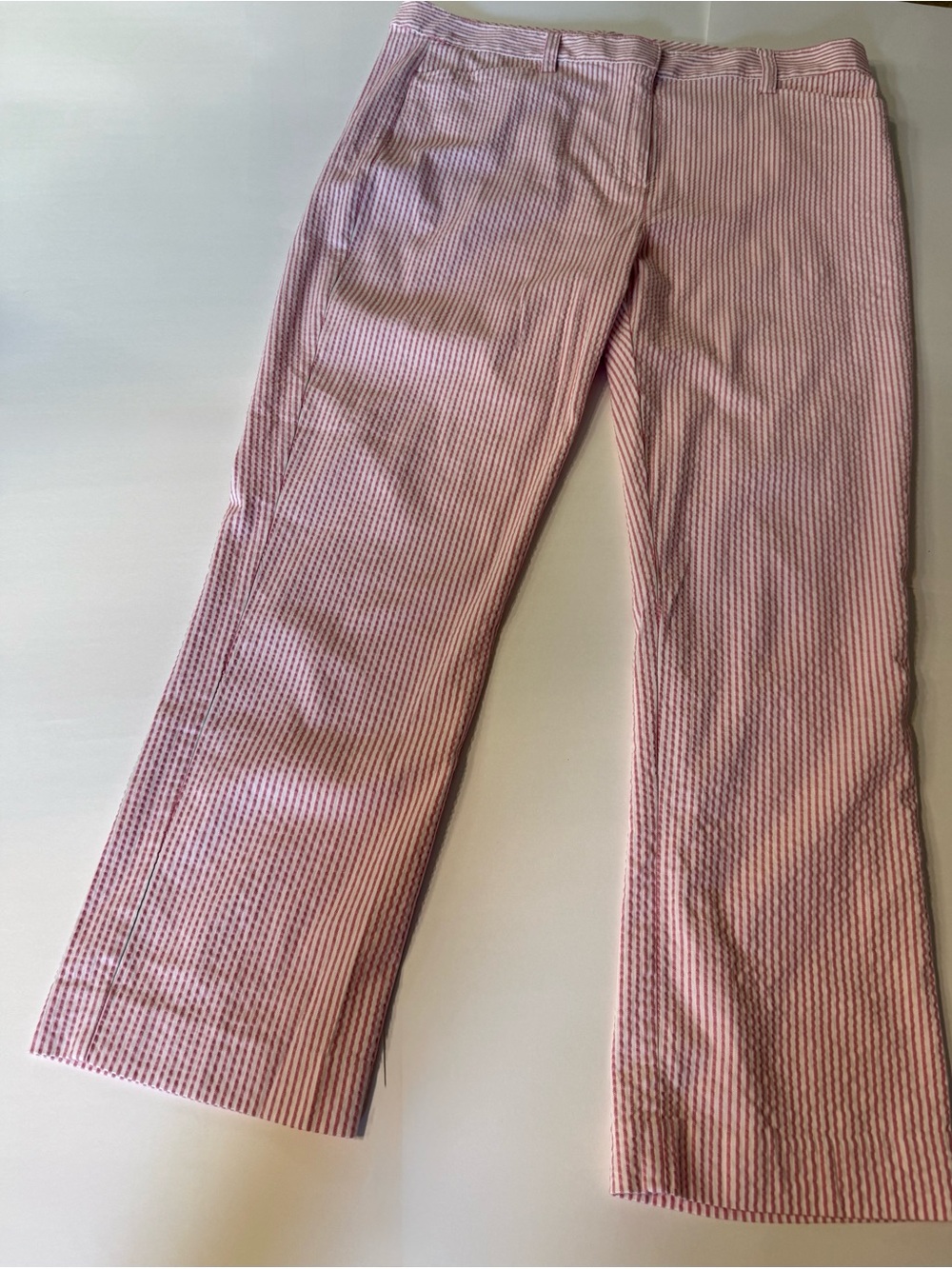 Seersucker Lands End Pink and White Stretch Chinos 16T